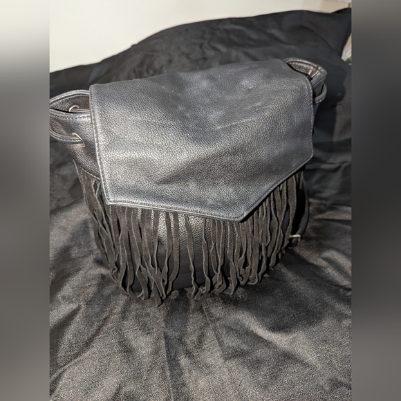 Black Fringe Backpack - Picture 3 of 11